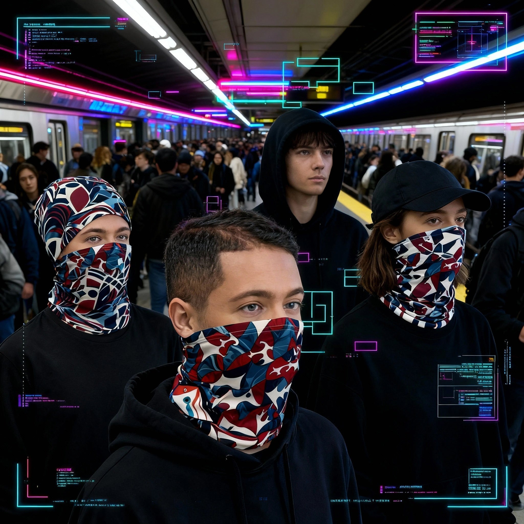 Adversarial Neck Gaiters, Streetwear Face Cover / Multi-Use Scarf - VisibleToHumans
